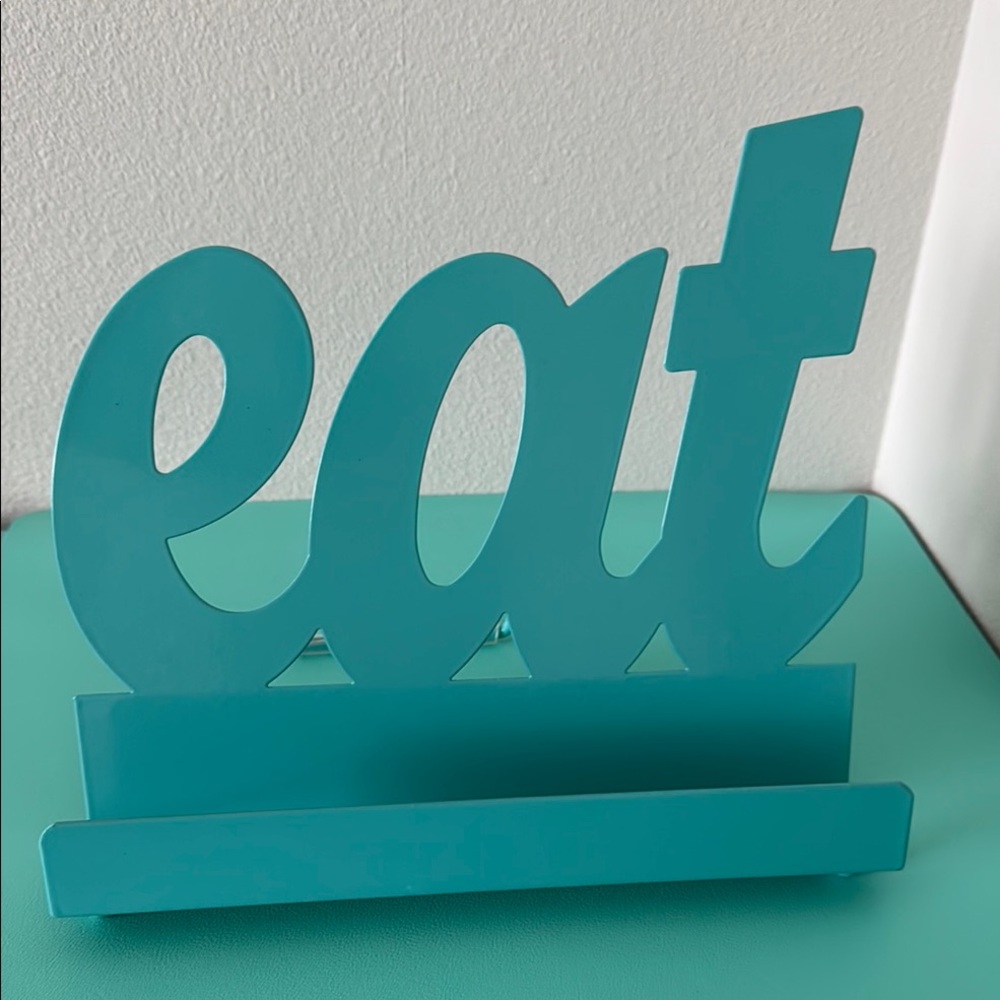 Turquoise 'Eat' Decorative Cookbook Prop